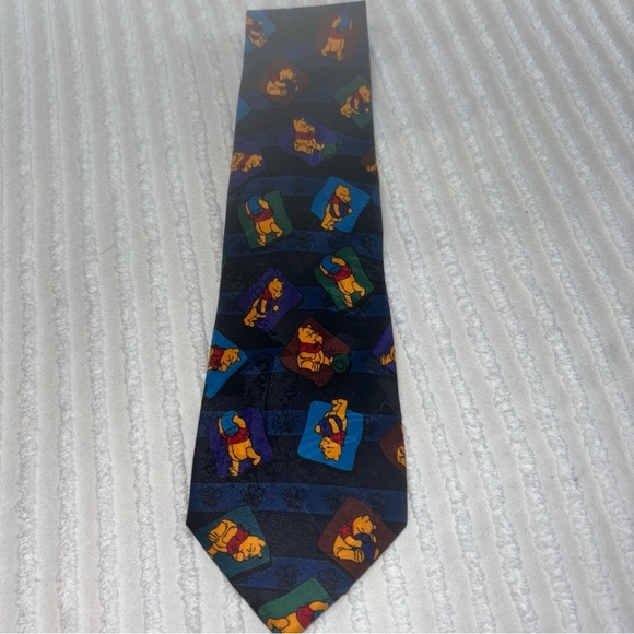 Men's DISNEY Winnie The Pooh Bear Tie‎ NECKTIE HONEY POT JUG BLUE - Picture 2 of 7